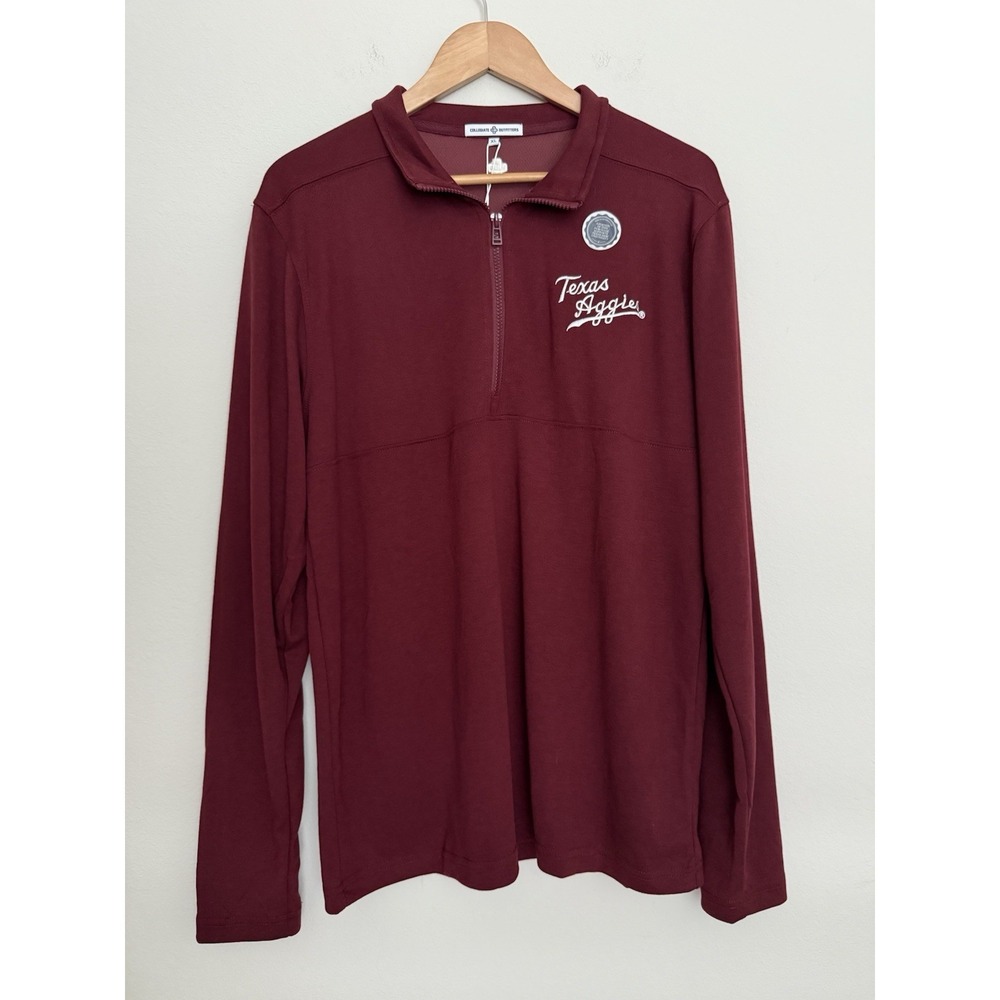 Collegiate Outfitters Texas Aggies Quarter Zip Shirt Men's XL Long Sleeve Sporty